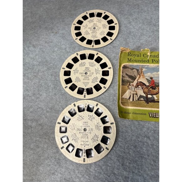 Vintage 1956 View-Master Royal Canadian Mounted Police 3 Reel Set Famous People - Picture 3 of 6